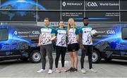 17 April 2019; In attendance, from left, Waterford hurler Noel Connors, Dublin footballer Lyndsey Davey, Waterford camogie player Niamh Murphy and Westmeath footballer Boidu Sayeh during the Waterford Launch of the Renault GAA World Games 2019 at the WIT Arena in Carriganore, Waterford. Photo by David Fitzgerald/Sportsfile