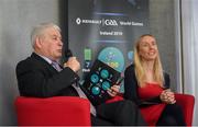 17 April 2019; In attendance are PJ Ryan, Chairman of Waterford County Board and Ita Murphy, Waterford Camogie during the Waterford Launch of the Renault GAA World Games 2019 at the WIT Arena in Carriganore, Waterford. Photo by David Fitzgerald/Sportsfile