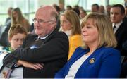 17 April 2019; In attendance are Ladies Gaelic Football Association President Marie Hickey and Uachtarán Chumann Lúthchleas Gael John Horan during the Waterford Launch of the Renault GAA World Games 2019 at the WIT Arena in Carriganore, Waterford. Photo by David Fitzgerald/Sportsfile