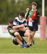 17 April 2019; Tom Martin of North Midlands is tackled by David Manning of Midlands during the U18 Bank of Ireland Leinster Rugby Shane Horgan Cup - Final Round match between North Midlands and Midlands at Cill Dara RFC in Dunmurray West, Kildare. Photo by Eóin Noonan/Sportsfile