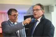 17 April 2019; In attendance are MC Kieran O'Connor, left, and Pat Daley, GAA Director of Games Development and Research during the Waterford Launch of the Renault GAA World Games 2019 at the WIT Arena in Carriganore, Waterford. Photo by David Fitzgerald/Sportsfile