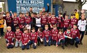 17 April 2019; The Two Johnnies with players from St Mary's Athenry GAA, Co. Galway, during the Littlewoods Ireland Go Games Provincial Days in Croke Park. This year over 6,000 boys and girls aged between six and twelve represented their clubs in a series of mini blitzes and – just like their heroes – got to play in Croke Park, Dublin. Photo by Seb Daly/Sportsfile