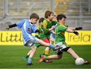 17 April 2019; Míach Flaherty of Cortoon Shamrocks, Co. Galway in action against Declan Duffy of Kilmovee Shamrocks, Co. Mayo during the Littlewoods Ireland Go Games Provincial Days in Croke Park. This year over 6,000 boys and girls aged between six and twelve represented their clubs in a series of mini blitzes and – just like their heroes – got to play in Croke Park, Dublin. Photo by Seb Daly/Sportsfile