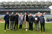 18 April 2019; National GAA Go Games Week takes place between Saturday April 13th and Sunday April 28th 2019, during the school Easter break. A launch blitz will take place in every county to mark to start of the 2019 playing season. This will be in addition to eight Go Games Blitzes that will take in Croke Park. 57,000 children took part nationally in 2018 and it is hoped to grow that this year. In attendance during the National Go Games Week Launch at Croke Park in Dublin are, from left, Cathal Cregg, Connacht GAA, The Two Johnnies, Louise Conlon, Technical Development and Participation Manager, Camogie Association, Pat Culhane, GAA National Games Development Officer, Lyn Savage, National Development Officer, Ladies Gaelic Football Association, John Prenty, Secretary of Connacht GAA and David Gough, Leinster GAA. Photo by Sam Barnes/Sportsfile