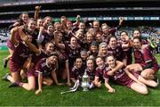 31 March 2019; Galway players celebrate after the Littlewoods Ireland Camogie League Division 1 Final match between Kilkenny and Galway at Croke Park in Dublin. Photo by Piaras Ó Mídheach/Sportsfile