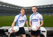18 April 2019; Trevor Giles of Skyrne GAA Club, Meath, left, and Conor McGill of Ratoath GAA Club, Meath, at the launch of the Beko Club Bua programme 2019, the quality mark for Leinster GAA clubs. For more information visit leinstergaa.ie/club-bua/. Photo by Stephen McCarthy/Sportsfile
