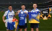 18 April 2019; Shane Mulligan of Mullinalaghta GAA Club, Longford, left, Martin Kavanagh of St Mullins GAA Club, Carlow, and Conor McGill of Ratoath GAA Club, Meath, right, at the launch of the Beko Club Bua programme 2019, the quality mark for Leinster GAA clubs. For more information visit leinstergaa.ie/club-bua/. Photo by Stephen McCarthy/Sportsfile