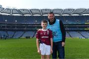 19 April 2019; Former Tipperary footballer and hurler Brendan Cummins with his son Paul Cummins after he played for Ardfinnan, Co Tipperary, at the Littlewoods Ireland Go Games Provincial Days in Croke Park. This year over 6,000 boys and girls aged between six and twelve represented their clubs in a series of mini blitzes and – just like their heroes – got to play in Croke Park, Dublin.  Photo by Piaras Ó Mídheach/Sportsfile