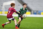 19 April 2019; Brendan Murphy of Douglas, Co Cork, right, in action against James Murphy of Ardfinnan, Co Tipperary, at the Littlewoods Ireland Go Games Provincial Days in Croke Park. This year over 6,000 boys and girls aged between six and twelve represented their clubs in a series of mini blitzes and – just like their heroes – got to play in Croke Park, Dublin.  Photo by Piaras Ó Mídheach/Sportsfile