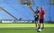19 April 2019; Head coach Johann van Graan, left, and Keith Earls look on during the Munster rugby captain's run at Ricoh Arena in Coventry, England. Photo by Brendan Moran/Sportsfile