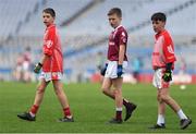 19 April 2019; Paul Cummins of Ardfinnan, Co Tipperary, centre, during the Littlewoods Ireland Go Games Provincial Days in Croke Park. This year over 6,000 boys and girls aged between six and twelve represented their clubs in a series of mini blitzes and – just like their heroes – got to play in Croke Park, Dublin.  Photo by Piaras Ó Mídheach/Sportsfile