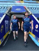 19 April 2019; Stephen Archer, left, and Jean Kleyn arrive for the Munster rugby captain's run at Ricoh Arena in Coventry, England. Photo by Brendan Moran/Sportsfile