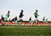 19 April 2019; Shamrock Rovers players warm up prior to the SSE Airtricity League Premier Division match between Derry City and Shamrock Rovers at the Ryan McBride Brandywell Stadium in Derry. Photo by Stephen McCarthy/Sportsfile