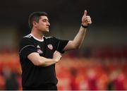 19 April 2019; Derry City manager Declan Devine prior to the SSE Airtricity League Premier Division match between Derry City and Shamrock Rovers at the Ryan McBride Brandywell Stadium in Derry. Photo by Stephen McCarthy/Sportsfile