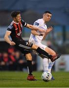 19 April 2019; Yoyo Mahdy of UCD in action against Keith Buckley of Bohemians during the SSE Airtricity League Premier Division match between Bohemians and UCD at Dalymount Park in Dublin. Photo by Seb Daly/Sportsfile