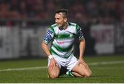 19 April 2019; Aaron McEneff of Shamrock Rovers reacts during the SSE Airtricity League Premier Division match between Derry City and Shamrock Rovers at the Ryan McBride Brandywell Stadium in Derry. Photo by Stephen McCarthy/Sportsfile