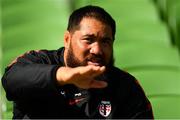 20 April 2019; Charlie Faumuina during the Toulouse Rugby captain's run at the Aviva Stadium in Dublin. Photo by Ramsey Cardy/Sportsfile