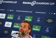 20 April 2019; Head coach Ugo Mola during a Toulouse Rugby press conference at the Aviva Stadium in Dublin. Photo by Ramsey Cardy/Sportsfile