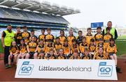 19 April 2019; The Knockavilla Donaskeigh Kickhams, Co Tipperary, team at the Littlewoods Ireland Go Games Provincial Days in Croke Park. This year over 6,000 boys and girls aged between six and twelve represented their clubs in a series of mini blitzes and – just like their heroes – got to play in Croke Park, Dublin.  Photo by Piaras Ó Mídheach/Sportsfile