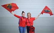 20 April 2019; Munster supporters Pip, left, and Lena Waugh from Co Cork prior to the Heineken Champions Cup Semi-Final match between Saracens and Munster at the Ricoh Arena in Coventry, England. Photo by David Fitzgerald/Sportsfile