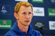 20 April 2019; Head coach Leo Cullen during a Leinster Rugby press conference at the Aviva Stadium in Dublin. Photo by Ramsey Cardy/Sportsfile