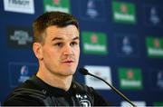 20 April 2019; Captain Jonathan Sexton during a Leinster Rugby press conference at the Aviva Stadium in Dublin. Photo by Ramsey Cardy/Sportsfile
