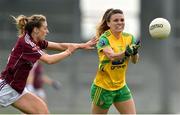 20 April 2019; Niamh Hegarty of  Donegal in action against Sinead Burke of Galway during the Lidl NFL Division 1 semi-final match between Galway and Donegal at Glennon Brothers Pearse Park in Longford. Photo by Matt Browne/Sportsfile