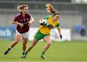 20 April 2019; Niamh Hegarty of  Donegal in action against Sinead Burke of Galway during the Lidl NFL Division 1 semi-final match between Galway and Donegal at Glennon Brothers Pearse Park in Longford. Photo by Matt Browne/Sportsfile
