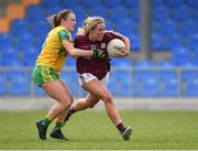 20 April 2019; Megan Glynn of Galway in action against Niamh Carr of Donegal during the Lidl NFL Division 1 semi-final match between Galway and Donegal at Glennon Brothers Pearse Park in Longford. Photo by Matt Browne/Sportsfile