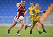 20 April 2019; Megan Glynn of Galway in action against Niamh Carr of Donegal during the Lidl NFL Division 1 semi-final match between Galway and Donegal at Glennon Brothers Pearse Park in Longford. Photo by Matt Browne/Sportsfile