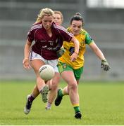 20 April 2019; Megan Glynn of Galway in action against Anna Maire McGlynn of Donegal during the Lidl NFL Division 1 semi-final match between Galway and Donegal at Glennon Brothers Pearse Park in Longford. Photo by Matt Browne/Sportsfile