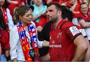 20 April 2019; A dejected Tadhg Beirne of Munster with his girlfriend Harriet Fuller, left, following the Heineken Champions Cup Semi-Final match between Saracens and Munster at the Ricoh Arena in Coventry, England. Photo by David Fitzgerald/Sportsfile