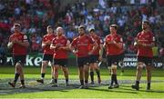 20 April 2019; Munster players applaud supporters after the Heineken Champions Cup Semi-Final match between Saracens and Munster at the Ricoh Arena in Coventry, England. Photo by Brendan Moran/Sportsfile
