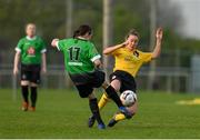 20 April 2019; Dearbhille Byrne of Peamount United in action against Rachel Graham of Shelbourne during the Só Hotels Women's National League match between Peamount United and Shelbourne at Greenogue in Rathcoole, Dublin. Photo by Sam Barnes/Sportsfile