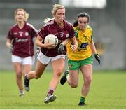 20 April 2019; Megan Glynn of Galway in action against Anna Maire McGlynn of Donegal during the Lidl NFL Division 1 semi-final match between Galway and Donegal at the Glennon Brothers Pearse Park in Longford. Photo by Matt Browne/Sportsfile