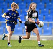 20 April 2019; Sinead Naughton of Sligo in action against Siobhan Tully of Roscommon during the Lidl NFL Division 3 semi-final match between Sligo and Roscommon at Glennon Brothers Pearse Park in Longford. Photo by Matt Browne/Sportsfile