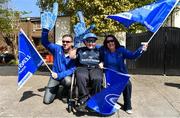21 April 2019; Leinster supporters, from left, Keith, Oran, age 12, and Susan Sapin from Leixslip, Dublin, prior to the Heineken Champions Cup Semi-Final match between Leinster and Toulouse at the Aviva Stadium in Dublin. Photo by Sam Barnes/Sportsfile