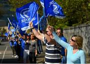 21 April 2019; Supporters watch the Leinster team arrive prior to the Heineken Champions Cup Semi-Final match between Leinster and Toulouse at the Aviva Stadium in Dublin. Photo by Ramsey Cardy/Sportsfile