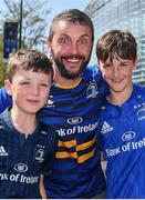21 April 2019; Leinster supporters, from left, Rian Guinan age 8, Brendan Guinan and Connor Guinan age 11 from Tullamore Co. Offally prior to the Heineken Champions Cup Semi-Final match between Leinster and Toulouse at the Aviva Stadium in Dublin. Photo by Sam Barnes/Sportsfile