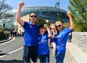 21 April 2019; Leinster supporters, the Birch family, from Dundalk, Co. Louth, prior to the Heineken Champions Cup Semi-Final match between Leinster and Toulouse at the Aviva Stadium in Dublin. Photo by Sam Barnes/Sportsfile
