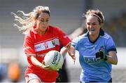 21 April 2019; Orla Finn of Cork in action against Rachel Ruddy of Dublin during the Lidl NFL Division 1 semi-final match between Cork and Dublin at the Nowlan Park in Kilkenny. Photo by Piaras Ó Mídheach/Sportsfile