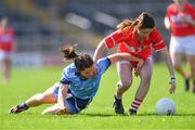 21 April 2019; Eimear Scally of Cork in action against Niamh Collins of Dublin during the Lidl NFL Division 1 semi-final match between Cork and Dublin at the Nowlan Park in Kilkenny. Photo by Piaras Ó Mídheach/Sportsfile
