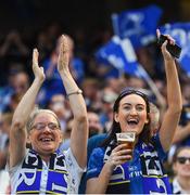 21 April 2019; Leinster supporters celebrate after their side's second try, scored by Scott Fardy, during the Heineken Champions Cup Semi-Final match between Leinster and Toulouse at the Aviva Stadium in Dublin. Photo by David Fitzgerald/Sportsfile