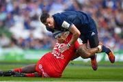 21 April 2019; Robbie Henshaw of Leinster is tackled by Piula Faasalele of Toulouse during the Heineken Champions Cup Semi-Final match between Leinster and Toulouse at the Aviva Stadium in Dublin. Photo by Brendan Moran/Sportsfile