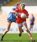 21 April 2019; Orla Finn of Cork in action against Éabha Rutledge of Dublin during the Lidl NFL Division 1 semi-final match between Cork and Dublin at the Nowlan Park in Kilkenny. Photo by Piaras Ó Mídheach/Sportsfile
