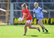 21 April 2019; Saoirse Noonan of Cork in action against Rachel Ruddy of Dublin during the Lidl NFL Division 1 semi-final match between Cork and Dublin at the Nowlan Park in Kilkenny. Photo by Piaras Ó Mídheach/Sportsfile