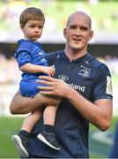 21 April 2019; Devin Toner of Leinster with his son Max after the Heineken Champions Cup Semi-Final match between Leinster and Toulouse at the Aviva Stadium in Dublin. Photo by Brendan Moran/Sportsfile