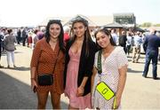 22 April 2019; Racegoers, from left, Mia Doherty, Erika Moore and Amy Ward from Dublin prior to racing at Fairyhouse Easter Festival - Irish Grand National day at Fairyhouse Racecourse in Ratoath, Meath. Photo by David Fitzgerald/Sportsfile