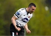 22 April 2019; Michael Duffy of Dundalk celebrates after scoring his side's second goal during the SSE Airtricity League Premier Division match between UCD and Dundalk at the UCD Bowl, Belfield in Dublin. Photo by Harry Murphy/Sportsfile