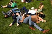 22 April 2019; Racegoers relax in the sun during the Fairyhouse Easter Festival - Irish Grand National day at Fairyhouse Racecourse in Ratoath, Meath. Photo by David Fitzgerald/Sportsfile